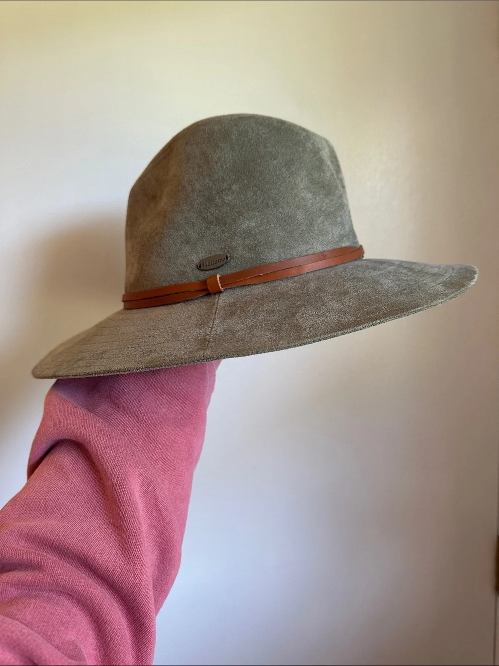 Telluride Wallaroo Hat, faux suede in Sage, Size: M (58cm)